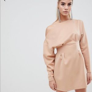 ASOS Design One Shoulder Mini Dress in Scuba